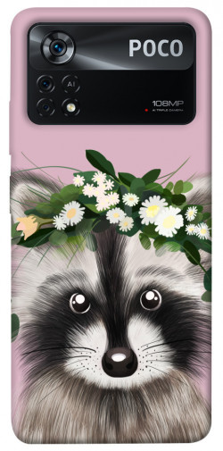 Чохол itsPrint Raccoon in flowers для Xiaomi Poco X4 Pro 5G