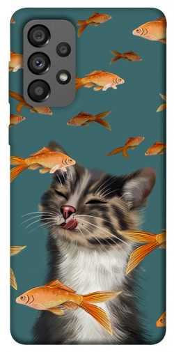 Чохол itsPrint Cat with fish для Samsung Galaxy A73 5G