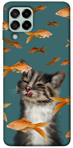 Чехол itsPrint Cat with fish для Samsung Galaxy M53 5G