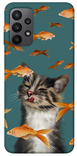 Чехол itsPrint Cat with fish для Samsung Galaxy A23 4G