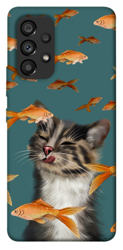 Чохол itsPrint Cat with fish для Samsung Galaxy A53 5G