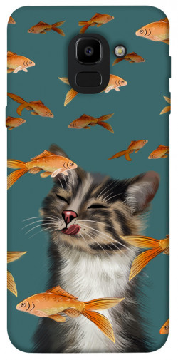 Чохол itsPrint Cat with fish для Samsung J600F Galaxy J6 (2018)