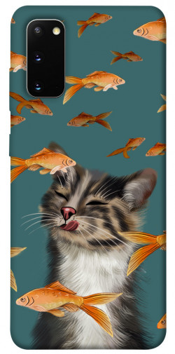 Чохол itsPrint Cat with fish для Samsung Galaxy S20