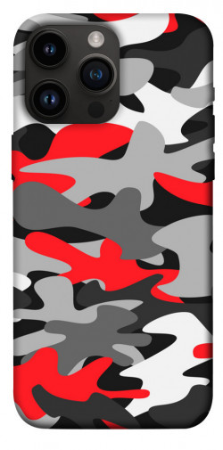 Чохол itsPrint Червоно-сірий камуфляж для Apple iPhone 14 Pro Max (6.7")