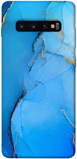 Чехол itsPrint Синий с золотом для Samsung Galaxy S10+
