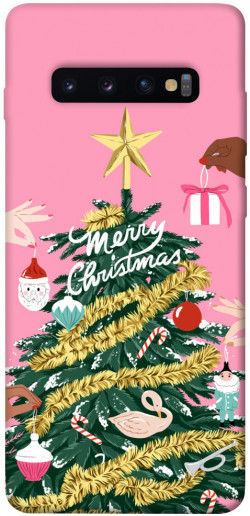 Чехол itsPrint Праздничная елка для Samsung Galaxy S10+