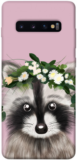 Чохол itsPrint Raccoon in flowers для Samsung Galaxy S10+