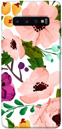 Чехол itsPrint Акварельные цветы для Samsung Galaxy S10+