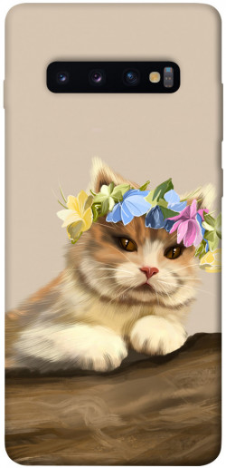 Чехол itsPrint Cat in flowers для Samsung Galaxy S10+