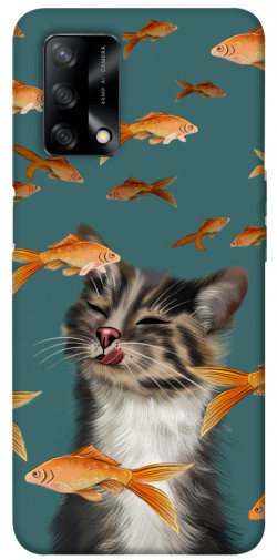 Чехол itsPrint Cat with fish для Oppo A74 4G