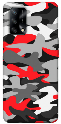 Чохол itsPrint Червоно-сірий камуфляж для Oppo A74 4G