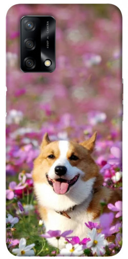 Чохол itsPrint Коргі в квітах для Oppo A74 4G