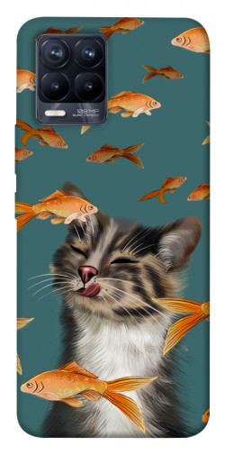 Чехол itsPrint Cat with fish для Realme 8