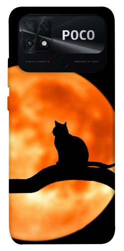 Чехол itsPrint Кот на фоне луны для Xiaomi Poco C40