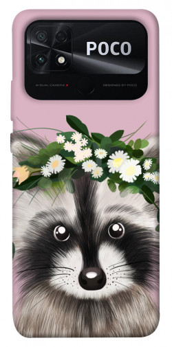 Чехол itsPrint Raccoon in flowers для Xiaomi Poco C40