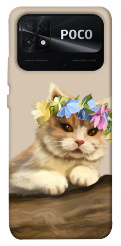 Чехол itsPrint Cat in flowers для Xiaomi Poco C40