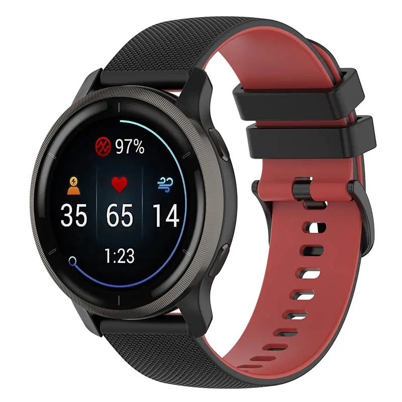 Ремешок Ribby для Smart Watch 22mm, Black / Red, Силикон (TPU), купить оптом с доставкой