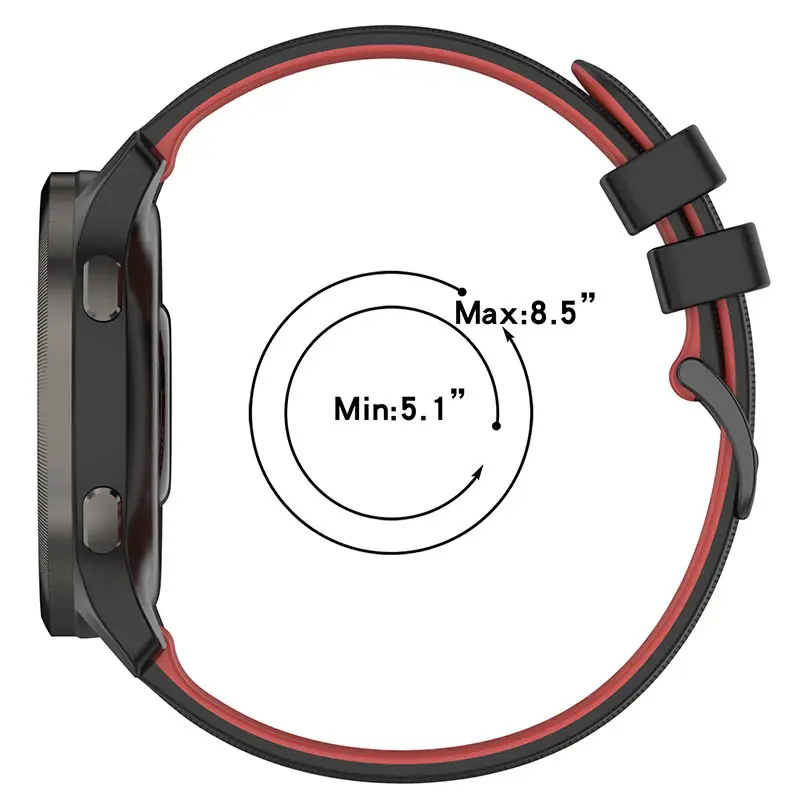 Ремешок Ribby для Smart Watch 22mm, Black / Red 2, Силикон (TPU), купить оптом с доставкой