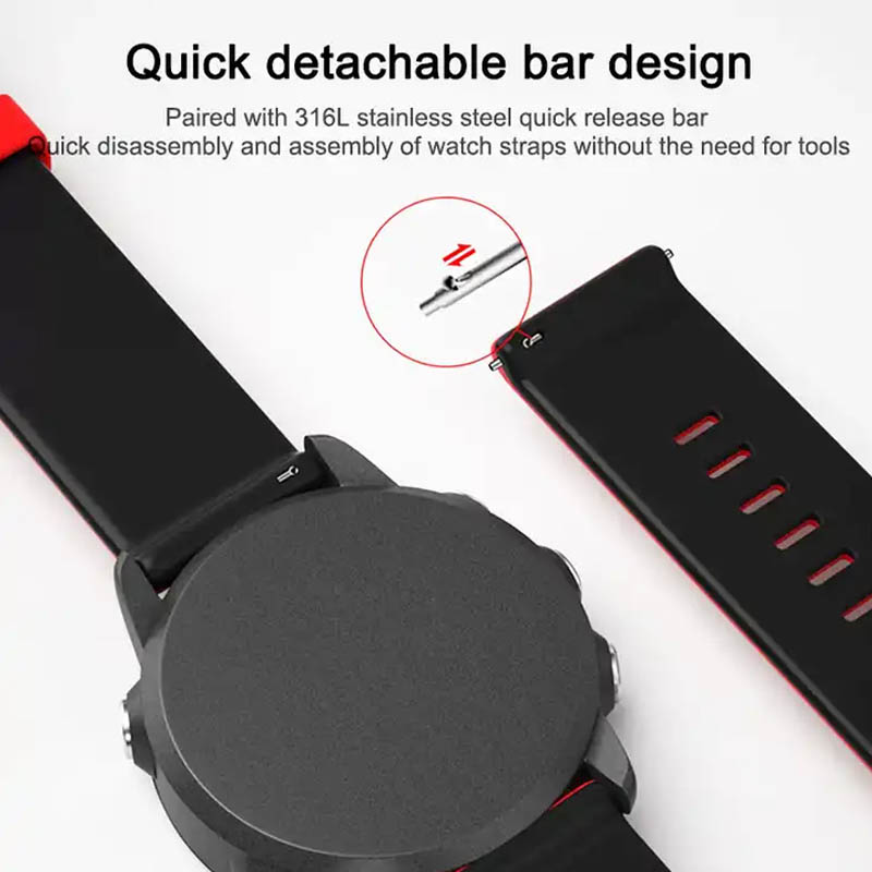 Ремінець Ribby для Smart Watch 22mm, Red 2, Силікон (TPU), купити оптом з доставкою