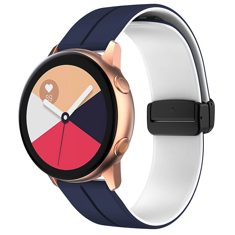 Силіконовий ремінець Classy для Smart Watch 20mm, Blue / White, Силікон (TPU), купити оптом з доставкою