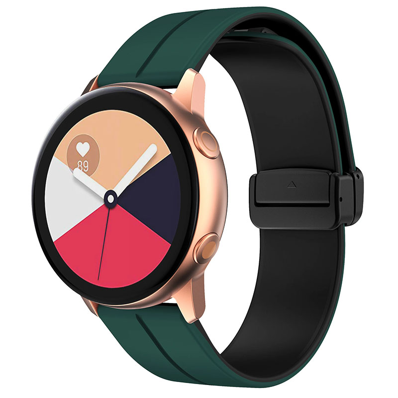 Силіконовий ремінець Classy для Smart Watch 20mm, Green / Black, Силікон (TPU), купити оптом з доставкою