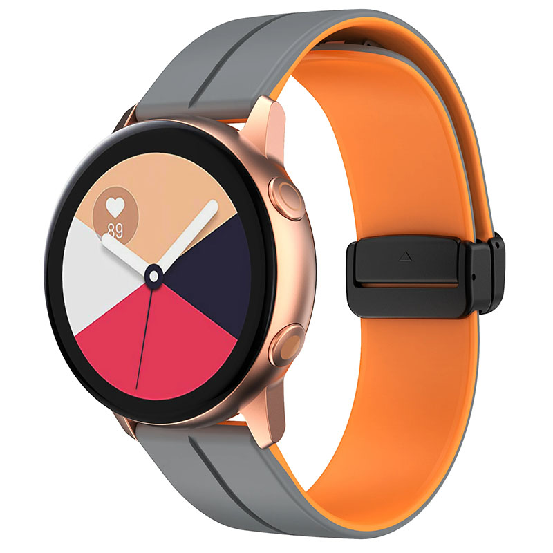 Силіконовий ремінець Classy для Smart Watch 20mm, Grey / Orange, Силікон (TPU), купити оптом з доставкою