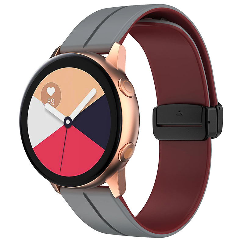 Силіконовий ремінець Classy для Smart Watch 20mm, Grey / Plum, Силікон (TPU), купити оптом з доставкою