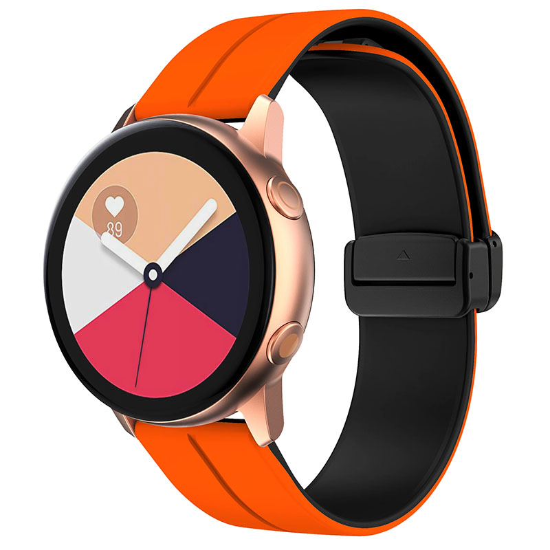 Силіконовий ремінець Classy для Smart Watch 20mm, Orange / Black, Силікон (TPU), купити оптом з доставкою