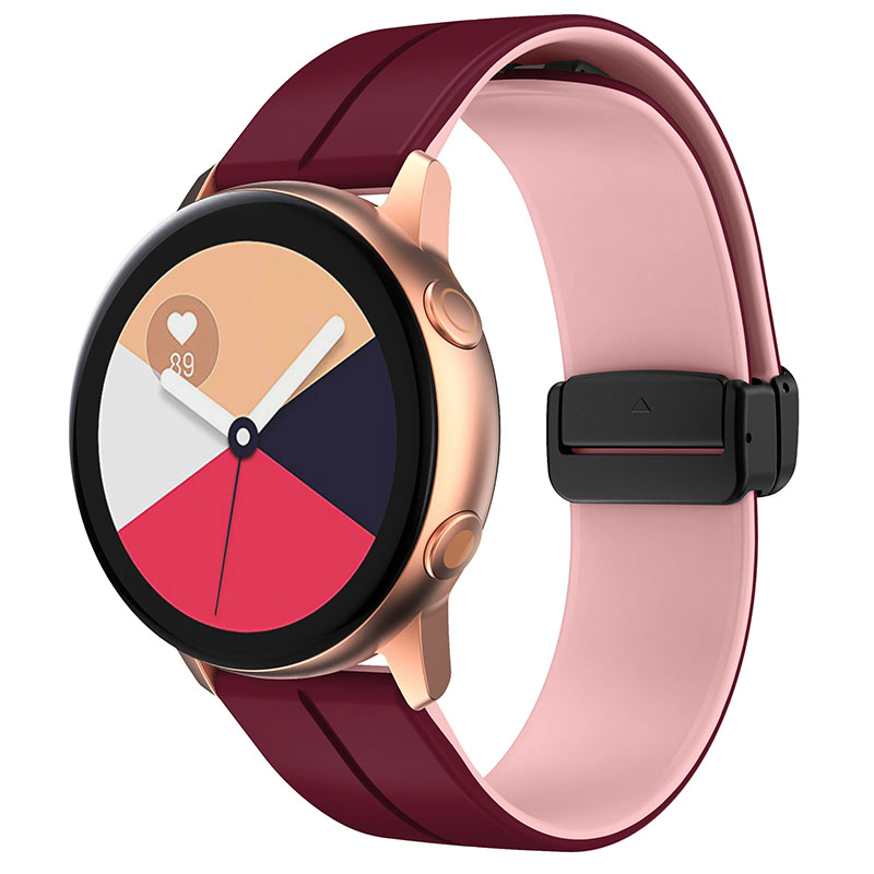 Силіконовий ремінець Classy для Smart Watch 20mm, Plum / Pink, Силікон (TPU), купити оптом з доставкою