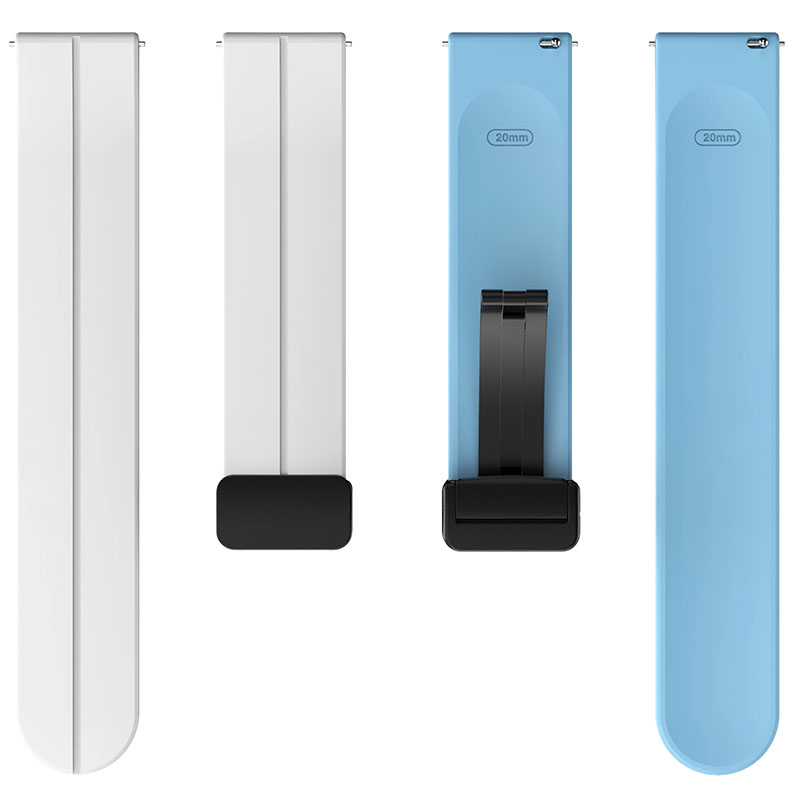 Силіконовий ремінець Classy для Smart Watch 20mm, White / Blue 3, Силікон (TPU), купити оптом з доставкою