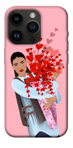 Чехол itsPrint Девушка с цветами для Apple iPhone 14 Pro (6.1")