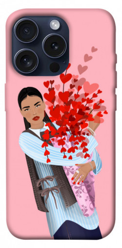 Чехол itsPrint Девушка с цветами для Apple iPhone 15 Pro (6.1")