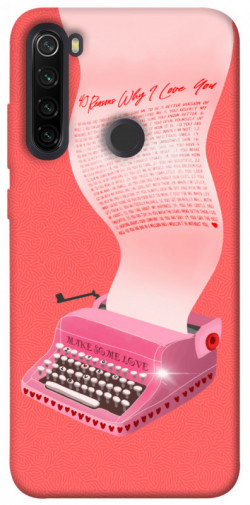 Чохол itsPrint Рожева друкарська машинка для Xiaomi Redmi Note 8T