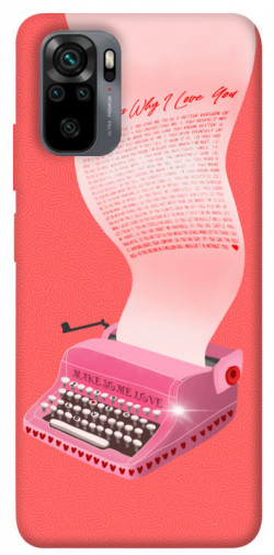 Чехол itsPrint Розовая печатная машинка для Xiaomi Redmi Note 10 / Note 10s