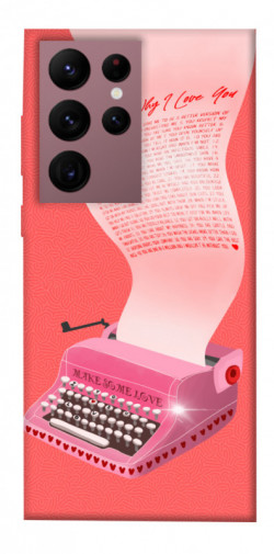 Чохол itsPrint Рожева друкарська машинка для Samsung Galaxy S22 Ultra