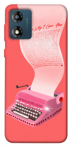 Чехол itsPrint Розовая печатная машинка для Motorola Moto E13