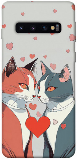Чехол itsPrint Коты и сердце для Samsung Galaxy S10