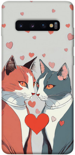 Чехол itsPrint Коты и сердце для Samsung Galaxy S10+