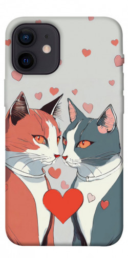 Чехол itsPrint Коты и сердце для Apple iPhone 12 mini (5.4")