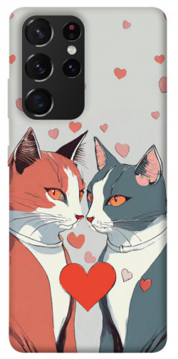 Чехол itsPrint Коты и сердце для Samsung Galaxy S21 Ultra