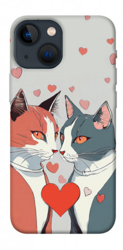 Чехол itsPrint Коты и сердце для Apple iPhone 13 mini (5.4")