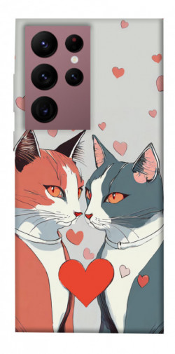 Чехол itsPrint Коты и сердце для Samsung Galaxy S22 Ultra