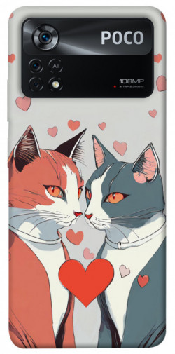Чохол itsPrint Коти та серце для Xiaomi Poco X4 Pro 5G