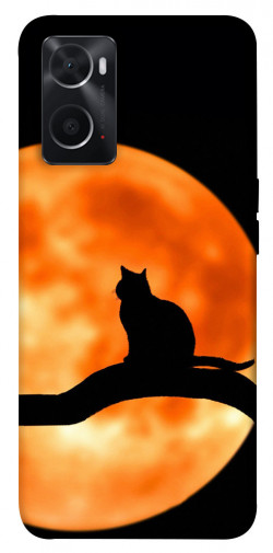 Чехол itsPrint Кот на фоне луны для Oppo A76 4G