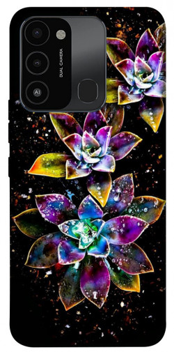 Чехол itsPrint Flowers on black для TECNO Spark 8C