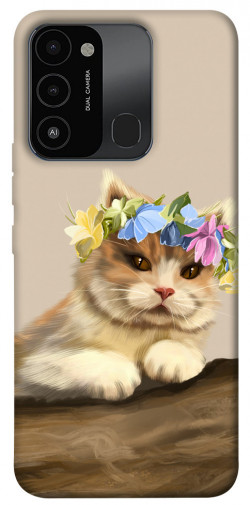 Чехол itsPrint Cat in flowers для TECNO Spark 8C