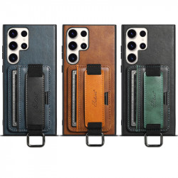 Кожаный чехол Wallet case and straps для Samsung Galaxy S24 Ultra