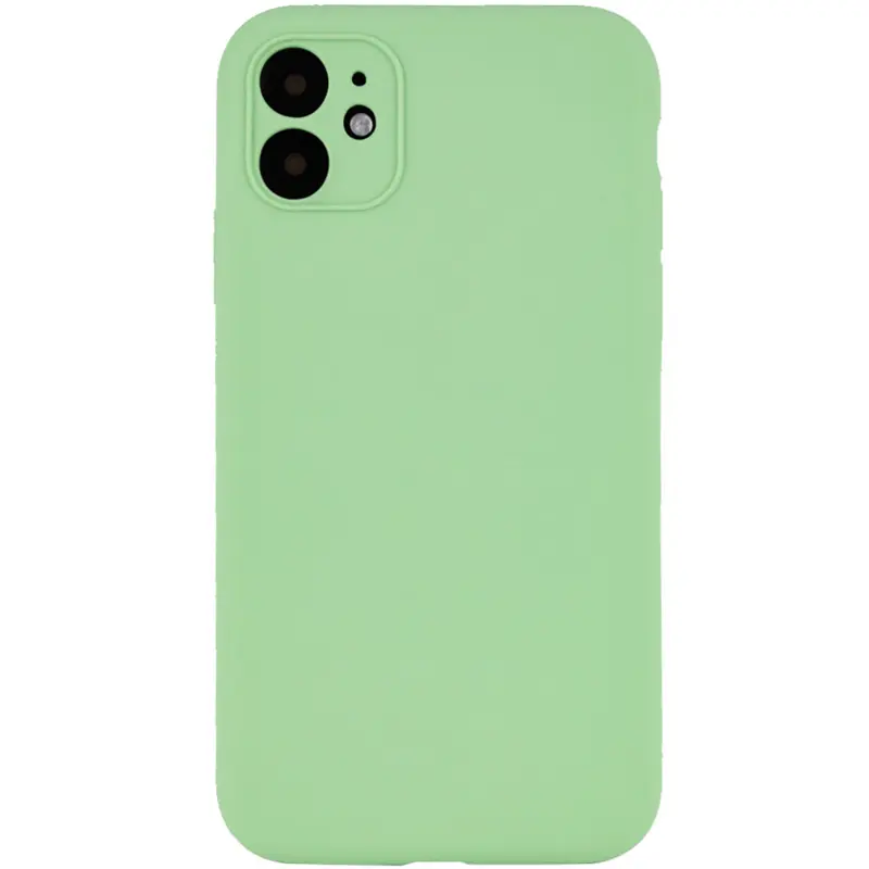 Чехол Silk Full Camera Protective (AA) NO LOGO для Apple iPhone 12 (6.1"), Мятный / Mint, Силикон, купить оптом с доставкой