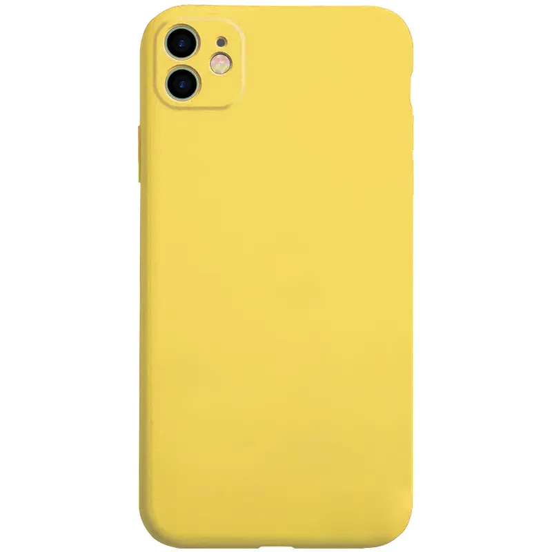Чехол Silk Full Camera Protective (AA) NO LOGO для Apple iPhone 12 (6.1"), Желтый / Yellow, Силикон, купить оптом с доставкой