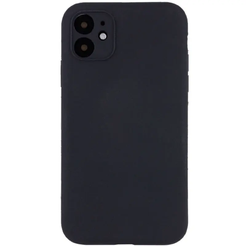 Чехол Silk Full Camera Protective (AA) NO LOGO для Apple iPhone 12 (6.1"), Черный / Black, Силикон, купить оптом с доставкой
